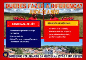 Junta-te aos Bombeiros da Merceana: A tua coragem faz a diferença!